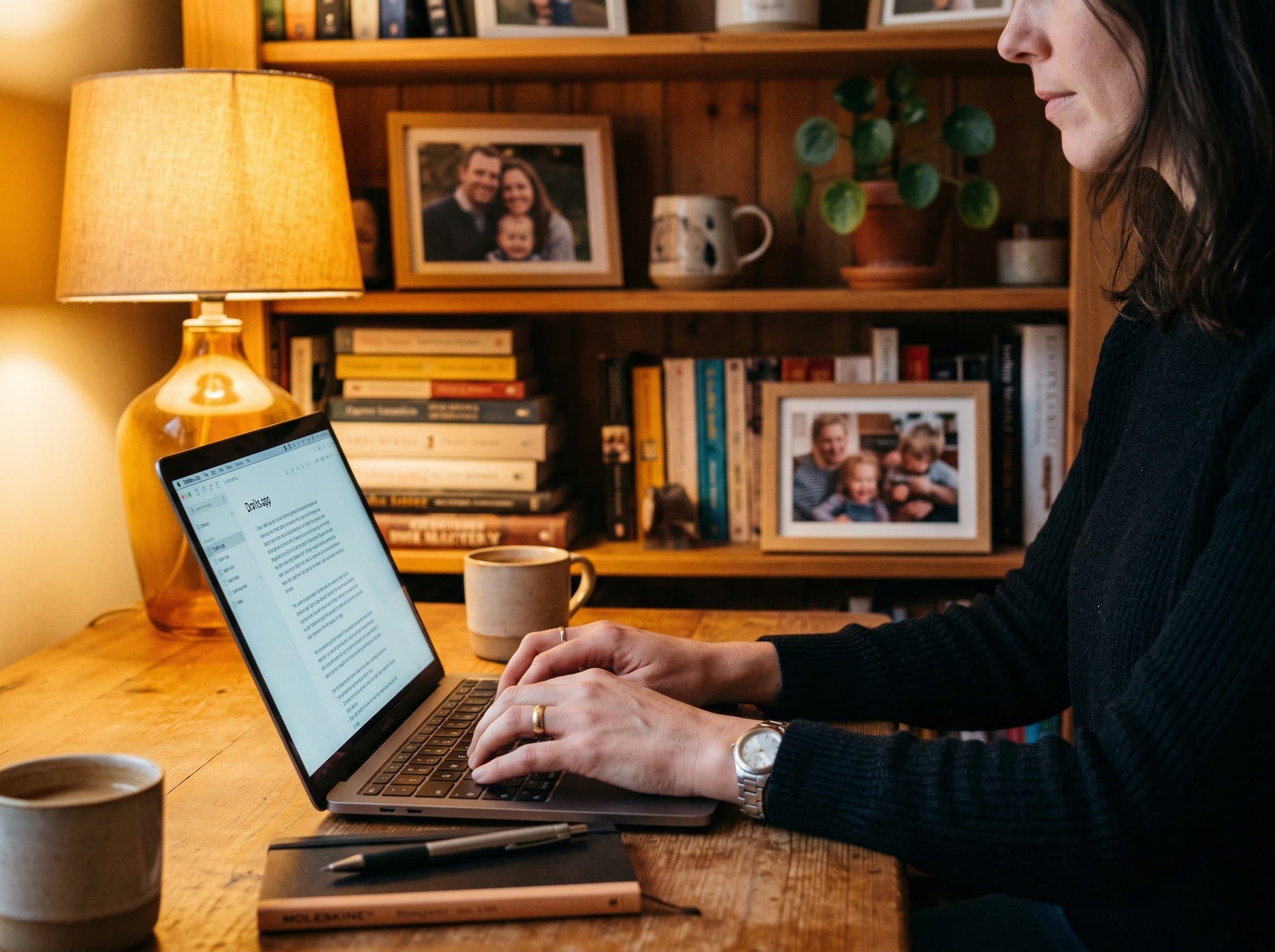 Setting up a storyteller profile on a laptop